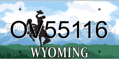 OV55116 Wyoming License Plate