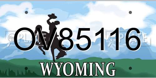 OV85116 Wyoming License Plate