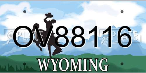 OV88116 Wyoming License Plate