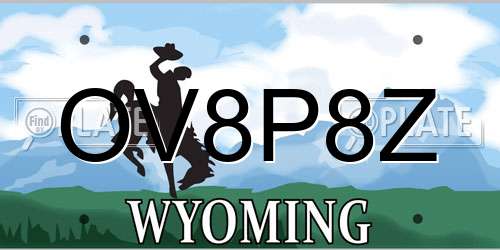 OV8P8Z Wyoming License Plate