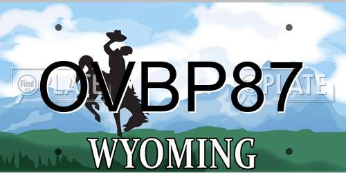 OVBP87 Wyoming License Plate