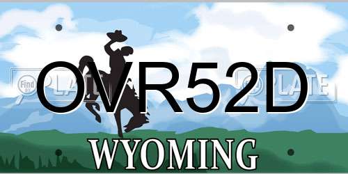 OVR52D Wyoming License Plate