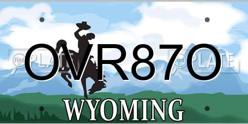 OVR87O Wyoming License Plate