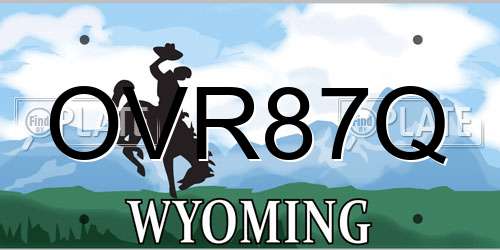 OVR87Q Wyoming License Plate