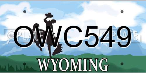 OWC549 Wyoming License Plate
