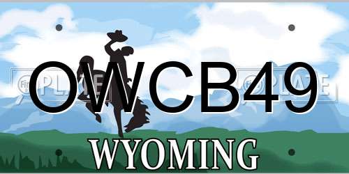 OWCB49 Wyoming License Plate
