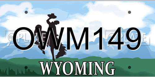 OWM149 Wyoming License Plate