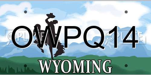 OWPQ14 Wyoming License Plate