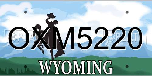 OXM5220 Wyoming License Plate