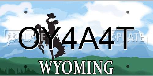 OY4A4T Wyoming License Plate
