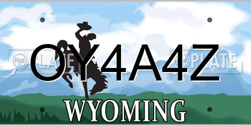 OY4A4Z Wyoming License Plate