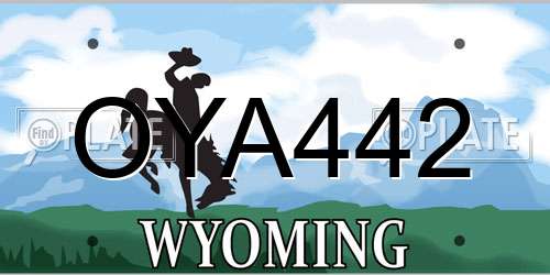 OYA442 Wyoming License Plate