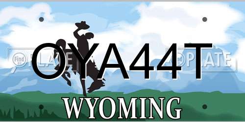 OYA44T Wyoming License Plate