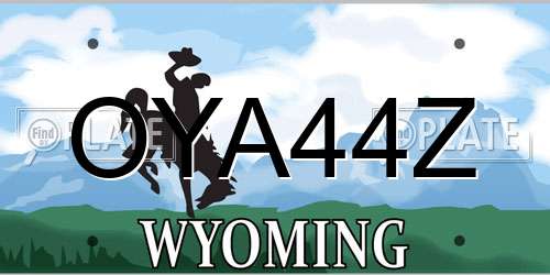 OYA44Z Wyoming License Plate