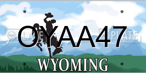OYAA47 Wyoming License Plate