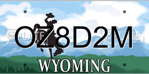 OZ8D2M Wyoming License Plate
