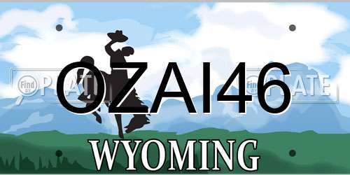 OZAI46 Wyoming License Plate