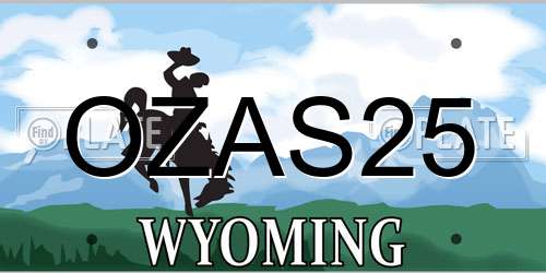 OZAS25 Wyoming License Plate