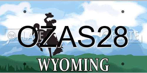 OZAS28 Wyoming License Plate