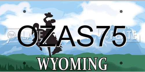 OZAS75 Wyoming License Plate