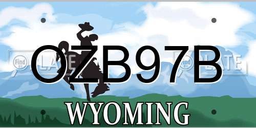 OZB97B Wyoming License Plate
