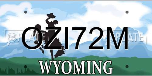 OZI72M Wyoming License Plate