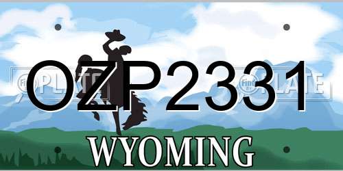 OZP2331 Wyoming License Plate