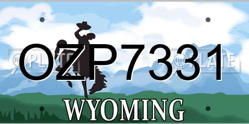 OZP7331 Wyoming License Plate
