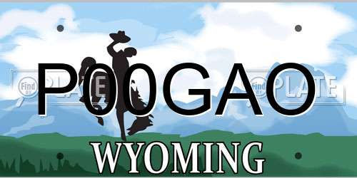P00GAO Wyoming License Plate