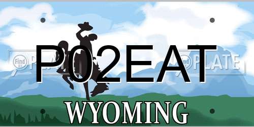 P02EAT Wyoming License Plate