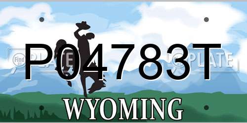 P04783T Wyoming License Plate