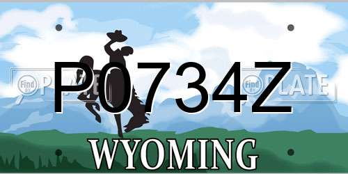 P0734Z Wyoming License Plate