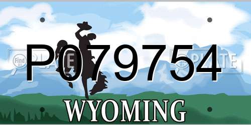 P079754 Wyoming License Plate