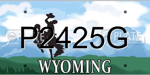 P2425G Wyoming License Plate