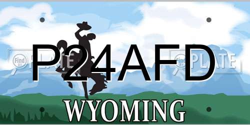 P24AFD Wyoming License Plate
