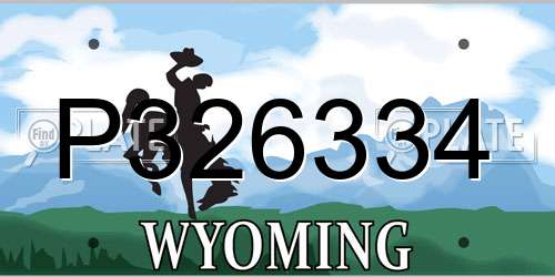 P326334 Wyoming License Plate