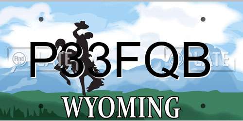 P33FQB Wyoming License Plate