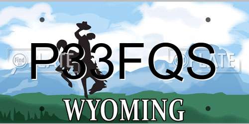 P33FQS Wyoming License Plate