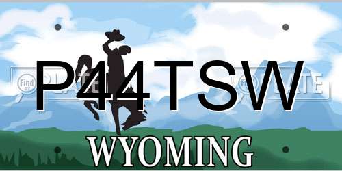P44TSW Wyoming License Plate
