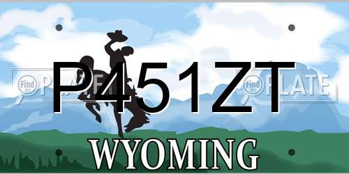 P451ZT Wyoming License Plate