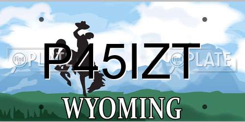 P45IZT Wyoming License Plate