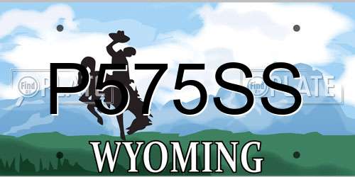 P575SS Wyoming License Plate