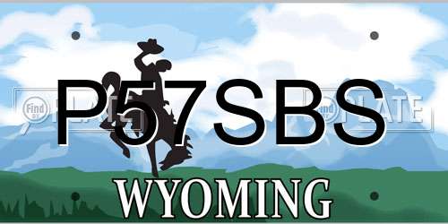 P57SBS Wyoming License Plate