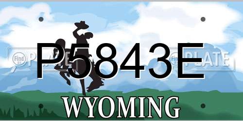 P5843E Wyoming License Plate