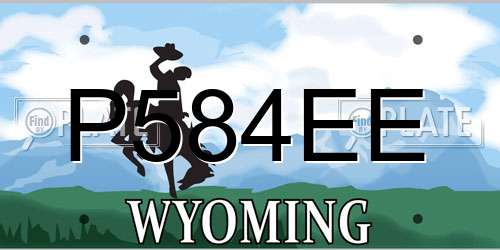 P584EE Wyoming License Plate