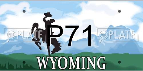 P71 Wyoming License Plate