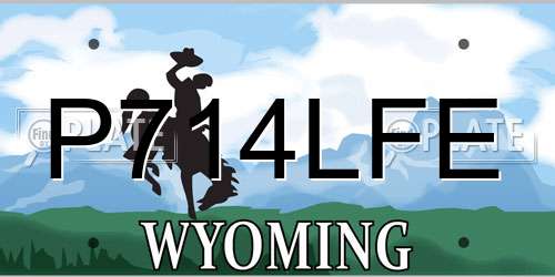 P714LFE Wyoming License Plate