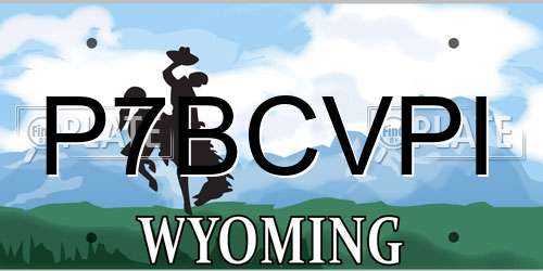 P7BCVPI Wyoming License Plate