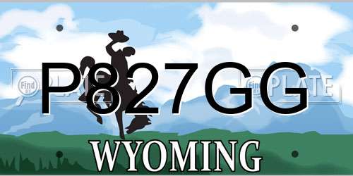 P827GG Wyoming License Plate