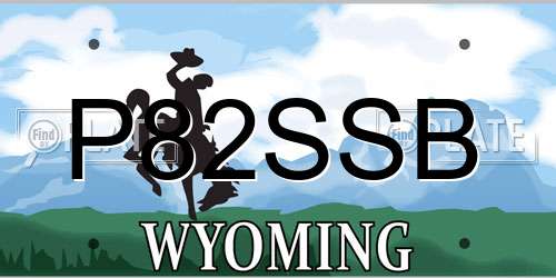 P82SSB Wyoming License Plate